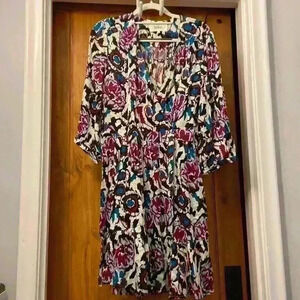 Ba&sh Giulia Wrap Minidress Multi Floral Design Size Medium New